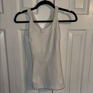 Lululemon Athletica White Fitted Tank Top
